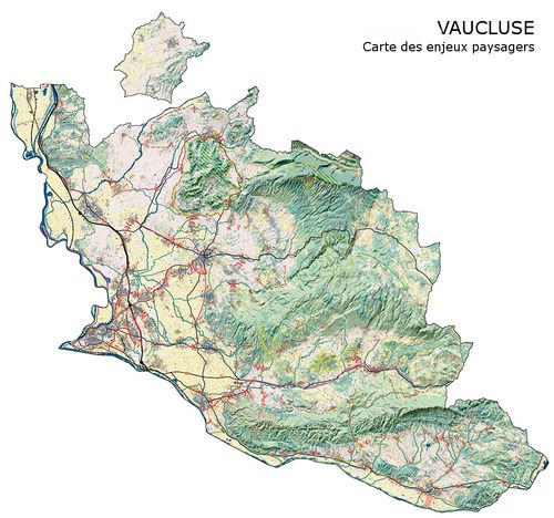 Carte des enjeux paysagers du Vaucluse