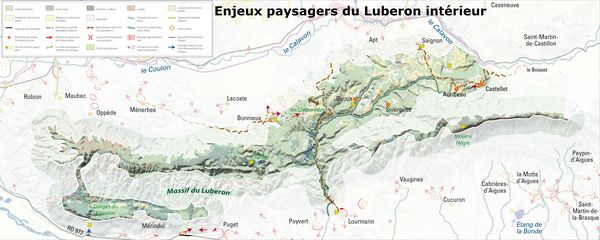 Luberon intérieur - carte des enjeux paysagers (Vaucluse)