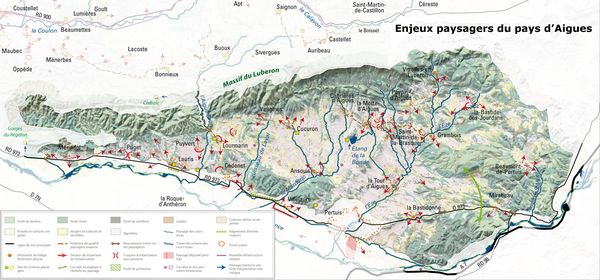 Pays d'Aigues - carte des enjeux paysagers (Vaucluse)