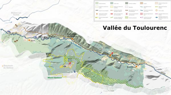 Vallée du Toulourenc - carte des enjeux paysagers (Vaucluse)